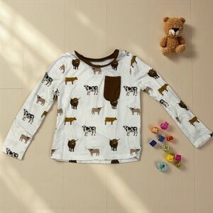 Kyte Baby |‎ Moo Cow Long Sleeve Bamboo Toddler Tee Size 4T Autumn Fall Vibes